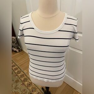 Navy stripped scoop neck tee by Talbots
